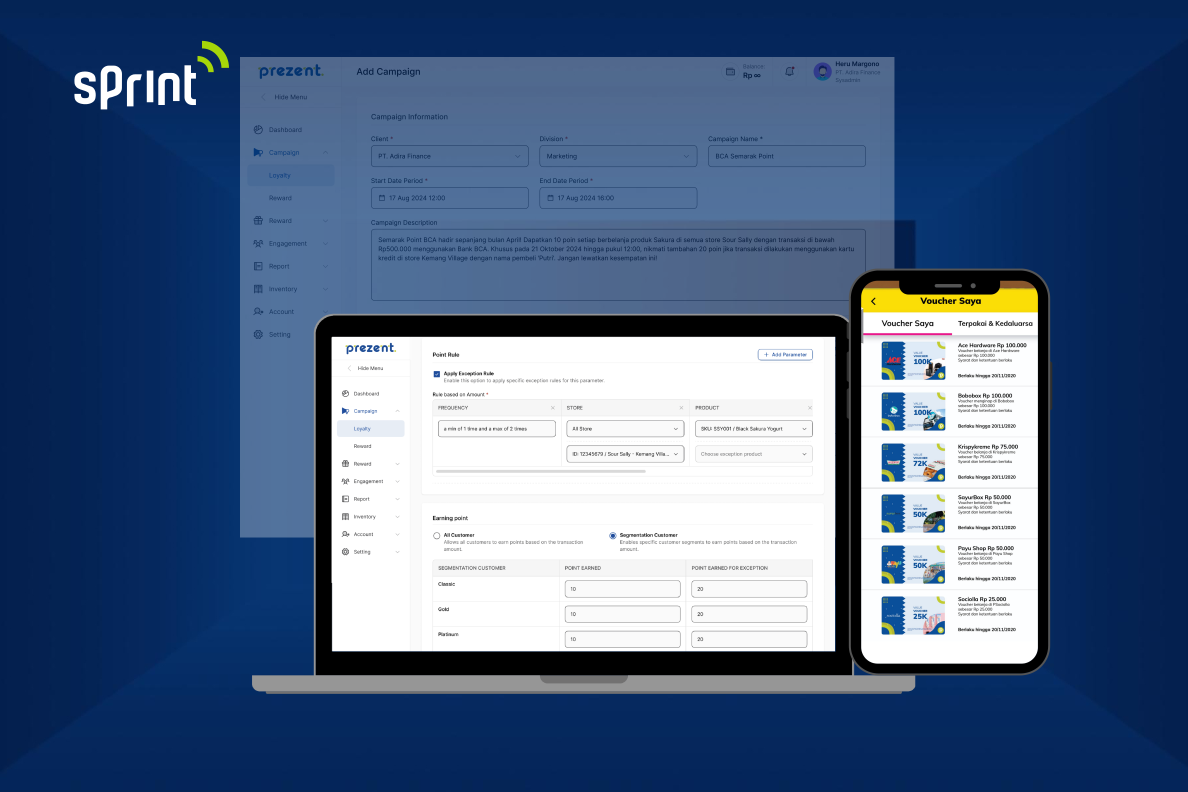Personalized engagement shown through Prezent Loyalty Solution dashboard managing customized rewards, tiers, and loyalty performance analytics.